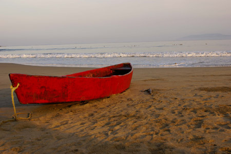 fishing boat red